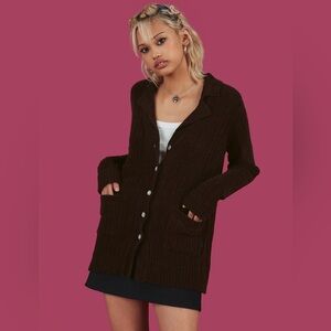 Unif Brown "Couch" Cardigan Sweater